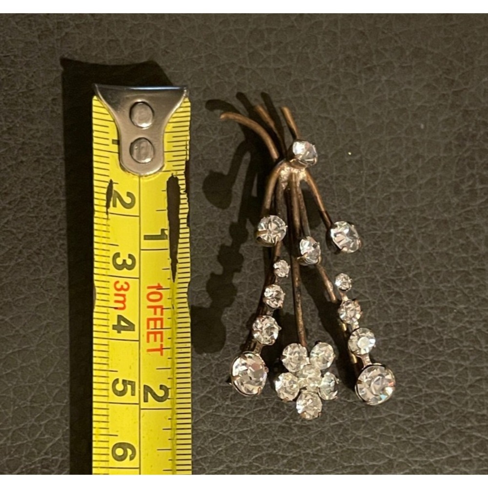Vintage Austrian Crystal Brooch Flower - Picture 8 of 8